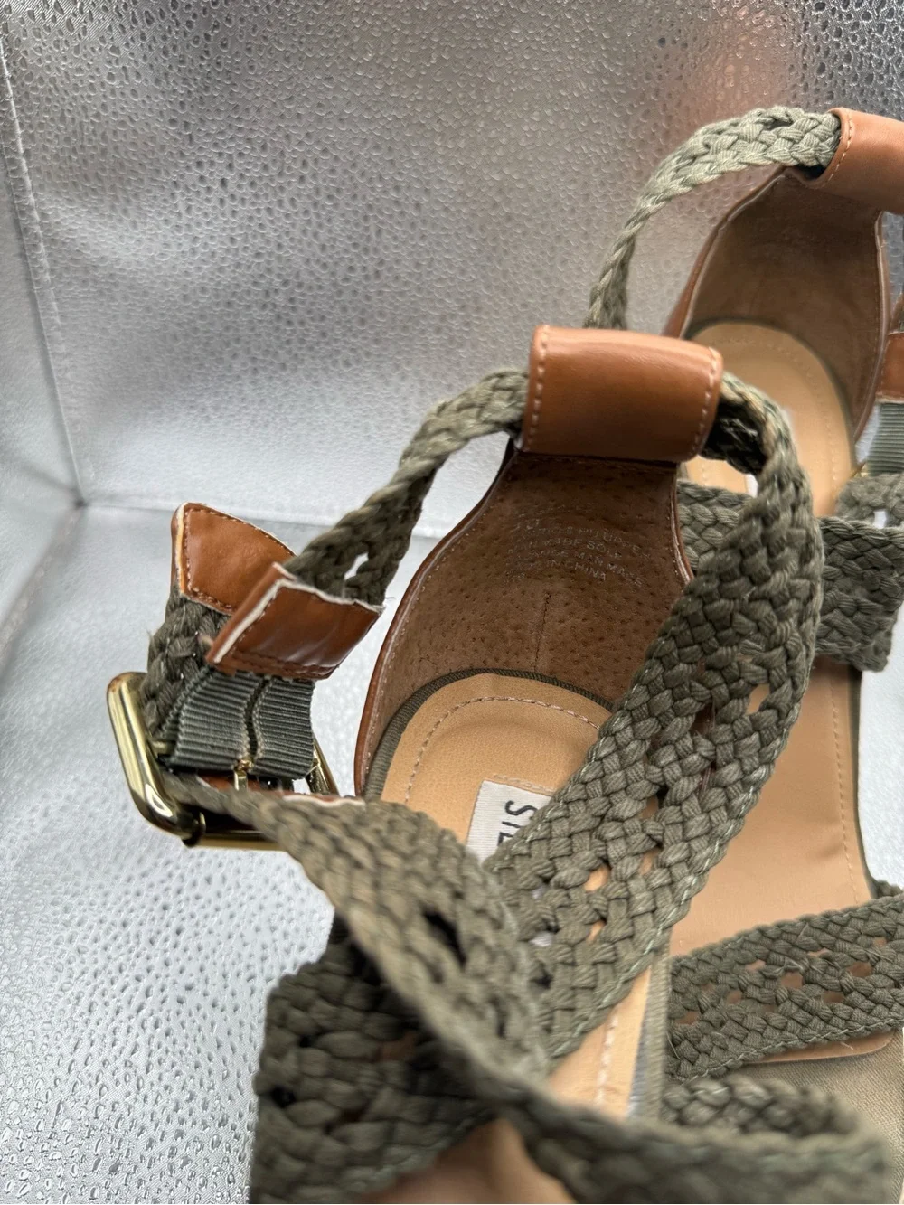 Steve Madden Olive Braided Espadrille Wedge Sandals